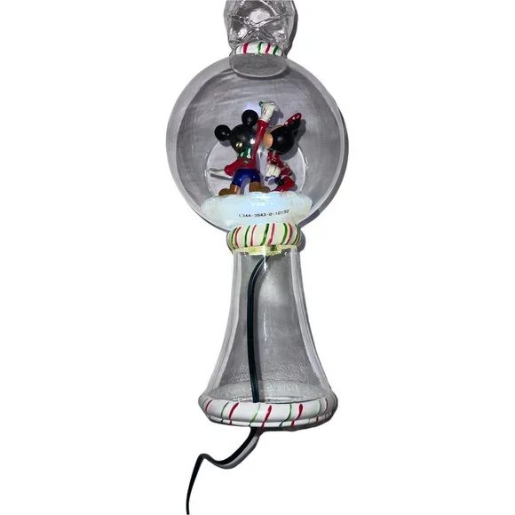 Rare Walt Disney Store Mickey Minnie 11" Lighted Clear Glass Tree Topper HTF - Picture 4 of 11